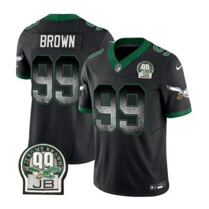 Philadelphia Eagles #99 Jerome Brown Black 2023 F.U.S.E. Throwback Vapor Untouchable Limited Stitched Jersey