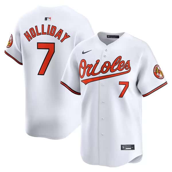 Baltimore Orioles #7 Jackson Holliday White 2024 Home Limited Cool Base Stitched Jersey