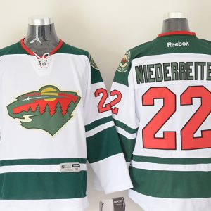Wild #22 Nino Niederreiter White Stitched Jersey