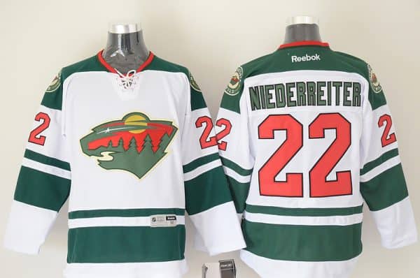 Wild #22 Nino Niederreiter White Stitched Jersey