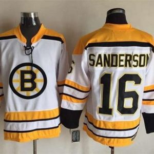 Bruins #16 Derek Sanderson White CCM Throwback Stitched Jersey
