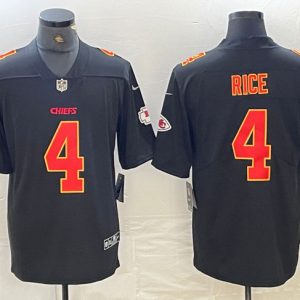 Kansas City Chiefs #4 Rashee Rice Black Vapor Untouchable Limited Stitched Jersey