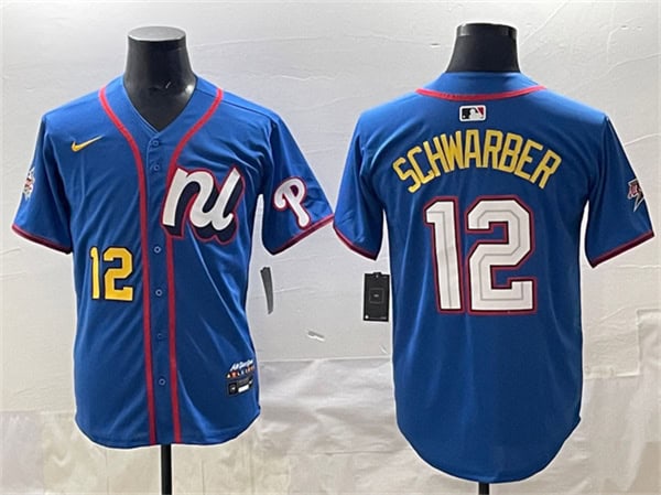 National League #12 Kyle Schwarber Blue 2025 All-Star Edition Limited Stitched Jersey