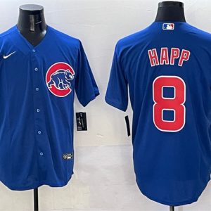 Chicago Cubs #8 Ian Happ Royal Cool Base Stitched Jersey