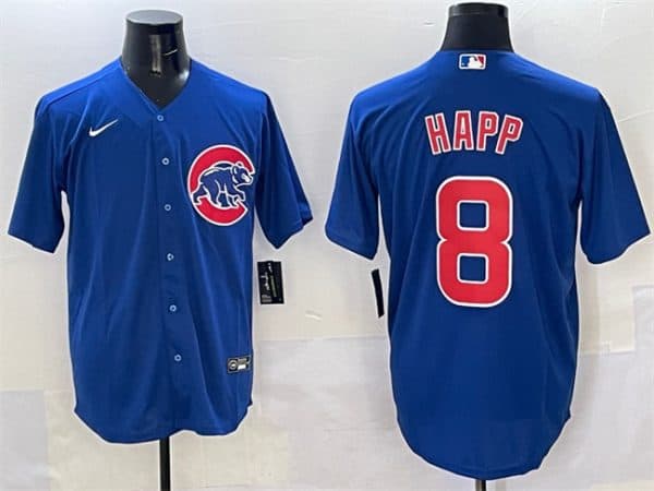 Chicago Cubs #8 Ian Happ Royal Cool Base Stitched Jersey