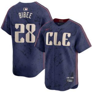 Cleveland Guardians #28 Tanner Bibee Navy 2024 City Connect Limited Stitched Jersey