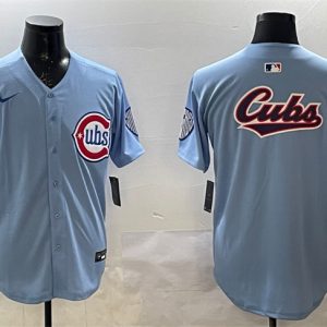 Chicago Cubs Team Big Logo Blue 2024 25 2nd Alternate Limited Stitched Jersey