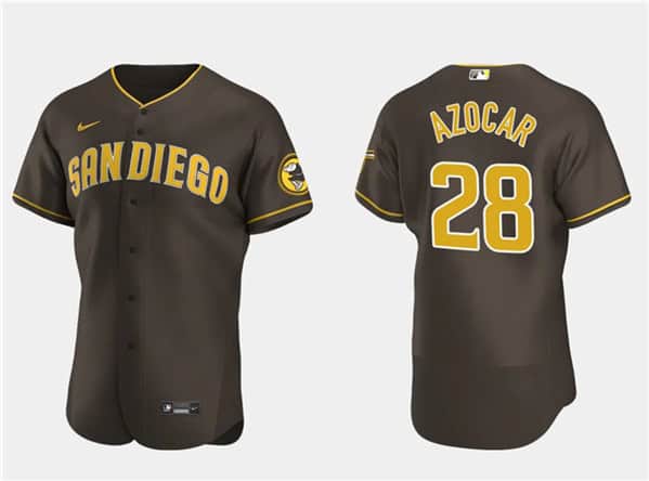 San Diego Padres #28 Jos¨¦ Azocar Brown Flex Base Stitched Jersey