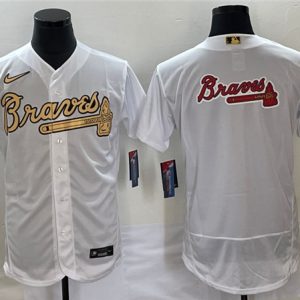 Atlanta Braves 2022 All-Star White Team Big Logo Flex Base Stitched Jersey