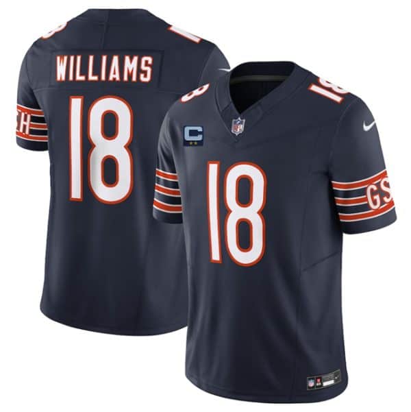 Chicago Bears #18 Caleb Williams Navy 2025 F.U.S.E. With 2-Star C Patch Vapor Untouchable Limited Stitched Jersey