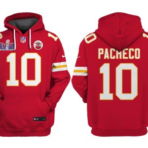Kansas City Chiefs #10 Isiah Pacheco Red Super Bowl LVIII Patch Limited Edition Hoodie