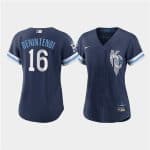 WoKansas City Royals #16 Andrew Benintendi 2022 Navy City Connect Cool Base Stitched Jersey(Run Small)