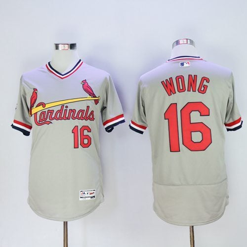 Cardinals #16 Kolten Wong Grey Flexbase Authentic Collection Cooperstown Stitched Jersey