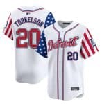 Detroit Tigers #20 Spencer Torkelson White 2025 Independence Day Vapor Premier Limited Stitched Jersey