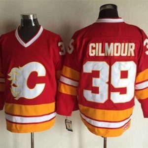 Flames #39 Doug Gilmour Red CCM Throwback Stitched Jersey