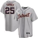 Detroit Tigers #25 Gleyber Torres Gray Cool Base Stitched Jersey