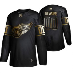 Detroit Red Wings CBlack Gold Edition Custom Name Number Size NHL Stitched Jersey
