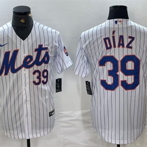 New York Mets #39 Edwin Diaz White Cool Base Stitched Jersey