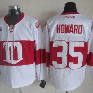 Red Wings #35 Jimmy Howard White Winter Classic Stitched Jersey