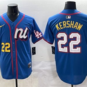 National League #22 Clayton Kershaw Blue 2025 All-Star Edition Limited Stitched Jersey