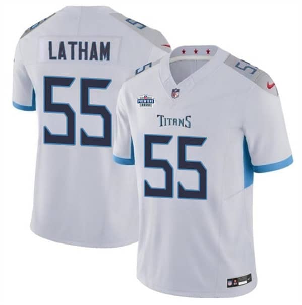 Tennessee Titans #55 JC Latham White 2024 F.U.S.E. With Draft Patch Vapor Limited Stitched Jersey