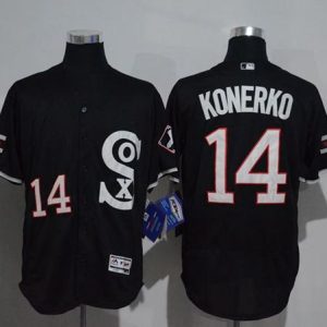 White Sox #14 Paul Konerko Black New Flexbase Authentic Collection Stitched Jersey