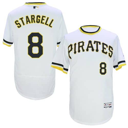 Pirates #8 Willie Stargell White Flexbase Authentic Collection Cooperstown Stitched Jersey