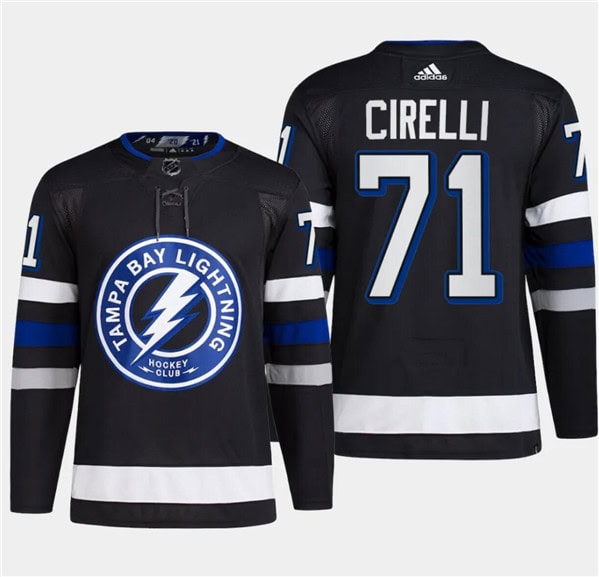Tampa Bay Lightning #71 Anthony Cirelli Black Alternate Premier Breakaway Stitched Jersey