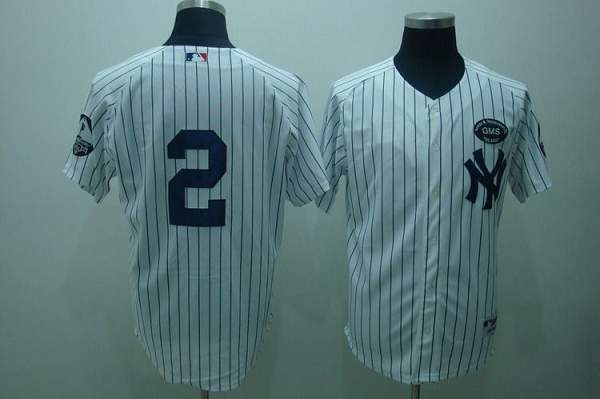 Yankees #2 Derek Jeter White GMS The Boss Stitched Jersey