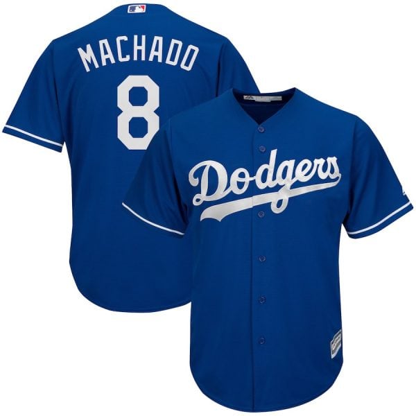 Los Angeles Dodgers #8 Manny Machado Blue Cool Base Stitched Jersey