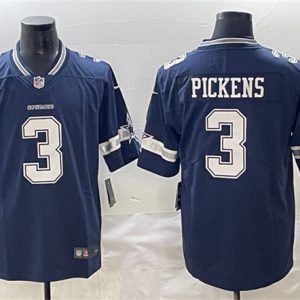 Dallas Cowboys #3 George pickens Navy 2025 Vapor Untouchable Limited Football Stitched Jersey