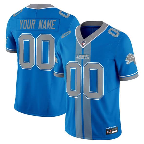 Detroit Lions Customized Blue 2025 F.U.S.E. 'Motor City Racing Edition' Vapor Limited Stitched Jersey