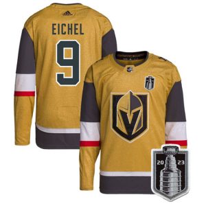 Vegas Golden Knights #9 Jack Eichel Gold 2023 Stanley Cup Final Stitched Jersey