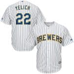 Milwaukee Brewers #22 Christian Yelich Majestic White Royal Cool Base Player Stitched Jersey