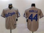 Los Angeles Dodgers #44 Vicente Padilla Gray Cool Base Stitched Jersey