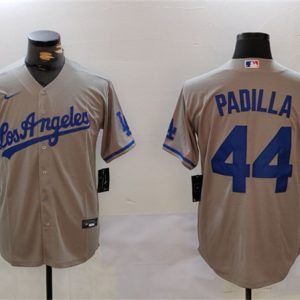 Los Angeles Dodgers #44 Vicente Padilla Gray Cool Base Stitched Jersey