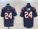 New England Patriots #24 Ty Law Navy Vapor Limited Stitched Jersey