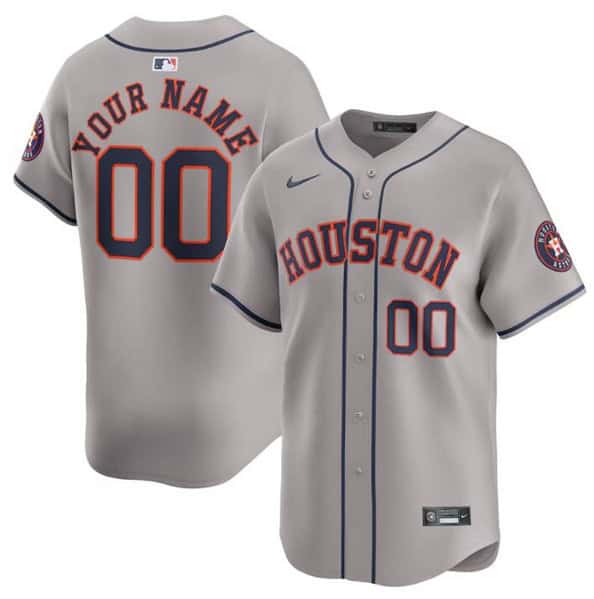 Houston Astros Custom Gray 2024 Away Limited Stitched Jersey