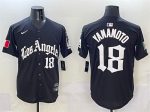 Los Angeles Dodgers #18 Yoshinobu Yamamoto Black Mexico 2025 LA Gothic Style With Fernando Patch Vapor Premier Limited Stitched Jersey