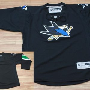 Sharks Blank Stitched Black Jersey