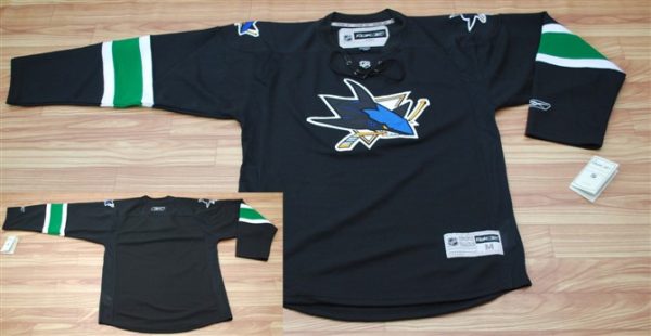 Sharks Blank Stitched Black Jersey