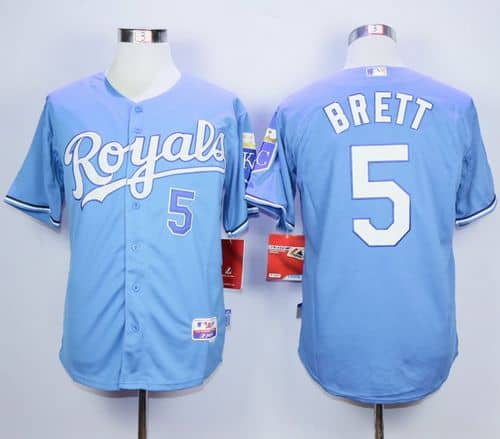 Royals #5 George Brett Light Blue Alternate Cool Base Stitched Jersey