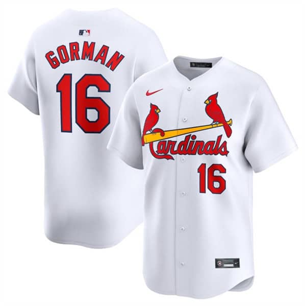 St. Louis Cardinals #16 Nolan Gorman White 2024 Home Limited Stitched Jersey