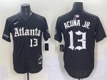 Atlanta Braves #13 Ronald Acuna Jr. Black Gothic South x Outkast Edition Vapor Limited Stitched Jersey