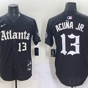 Atlanta Braves #13 Ronald Acuna Jr. Black Gothic South x Outkast Edition Vapor Limited Stitched Jersey