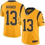 Rams #13 Kurt Warner Gold Stitched Limited Rush Nike Jersey