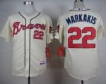 Braves #22 Nick Markakis Cream Alternate Cool Base Stitched Jersey