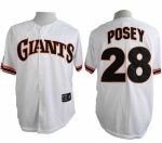 Giants #28 Buster Posey White 1989 Turn Back The Clock Stitched Jersey