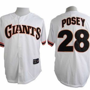 Giants #28 Buster Posey White 1989 Turn Back The Clock Stitched Jersey