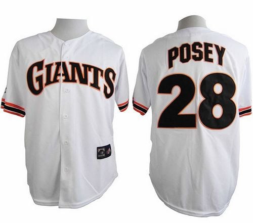 Giants #28 Buster Posey White 1989 Turn Back The Clock Stitched Jersey